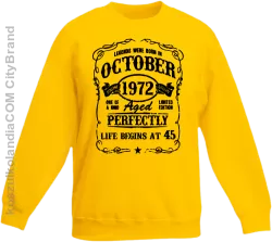 Legends were born in October Aged Perfectly - Bluza dziecięca standard bez kaptura żółta 