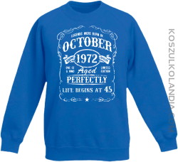 Legends were born in October Aged Perfectly - Bluza dziecięca standard bez kaptura niebieska 