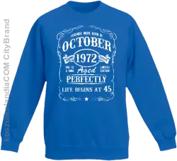 Legends were born in October Aged Perfectly - Bluza dziecięca standard bez kaptura niebieska 