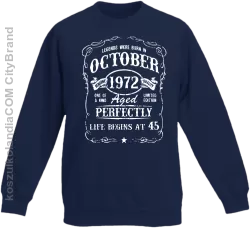 Legends were born in October Aged Perfectly - Bluza dziecięca standard bez kaptura granat