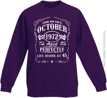 Legends were born in October Aged Perfectly - Bluza dziecięca standard bez kaptura fiolet 