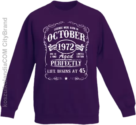 Legends were born in October Aged Perfectly - Bluza dziecięca standard bez kaptura fiolet 