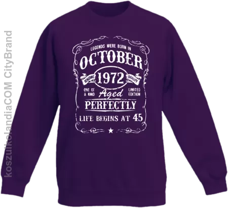 Legends were born in October Aged Perfectly - Bluza dziecięca standard bez kaptura 