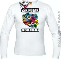 JAK POLAK OCENIA RODAKA Mapa Województw Polski - longsleeve 7 koszulki z nadrukami nadruk