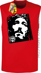 Jezus Chrystus Umarł na krzyżu za grzechy nasze - Bezrękawnik męski czerwony 