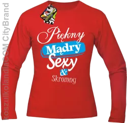  Piękny mądry sexy & skromny - Longsleeve męski czerwony 