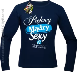  Piękny mądry sexy & skromny - Longsleeve męski granatowy