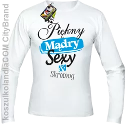  Piękny mądry sexy & skromny - Longsleeve męski biały 