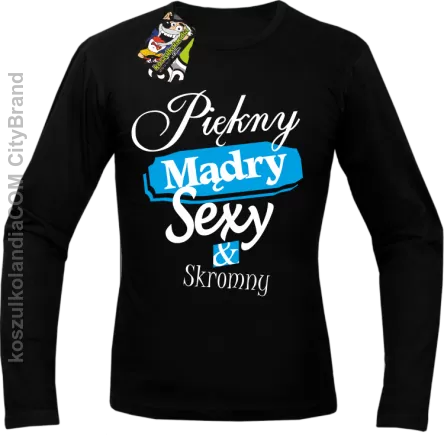  Piękny mądry sexy & skromny - Longsleeve męski czarny 