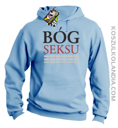 Bóg SEKSU - Bluza z kapturem  błękit