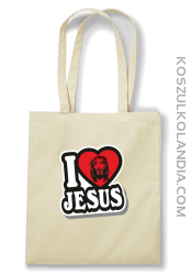 I love Jesus StickStyle - Torba na zakupy - Beżowy