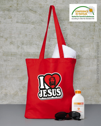 I love Jesus StickStyle - Torba na zakupy - Czerwony