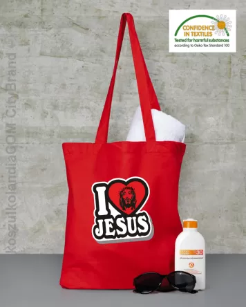 I love Jesus StickStyle - Torba na zakupy - Czerwony