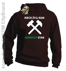 Niech żyje nam górniczy stan - Bluza męska z kapturem brąz 