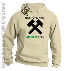 Niech żyje nam górniczy stan - Bluza męska z kapturem beżowa