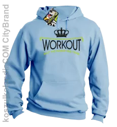 Workout shut the FUCKUP and train - Bluza męska z kapturem błękit 