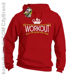 Workout shut the FUCKUP and train - Bluza męska z kapturem czerwona 