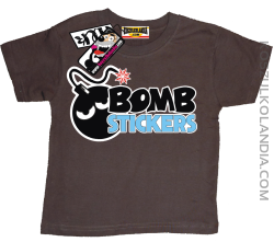 Bomb Stickers - koszulka dla dziecka - brązowy