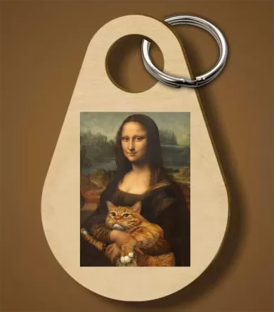 Mona Lisa z kotem - Breloczek