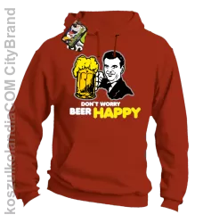 DON'T WORRY BEER HAPPY - Bluza z kapturem red