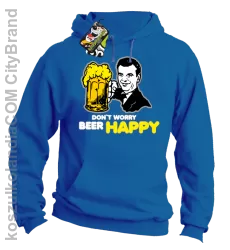 DON'T WORRY BEER HAPPY - Bluza z kapturem royal