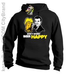 DON'T WORRY BEER HAPPY - Bluza z kapturem czarna