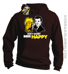 DON'T WORRY BEER HAPPY - Bluza z kapturem brąz