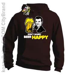 DON'T WORRY BEER HAPPY - Bluza z kapturem brąz