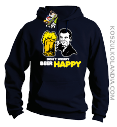 DON'T WORRY BEER HAPPY - Bluza z kapturem czarna