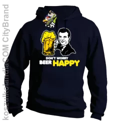 DON'T WORRY BEER HAPPY - Bluza z kapturem czarna