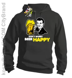 DON'T WORRY BEER HAPPY - Bluza z kapturem szara