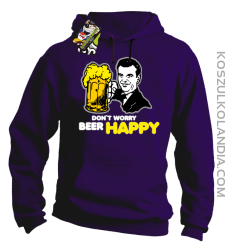 DON'T WORRY BEER HAPPY - Bluza z kapturem fiolet