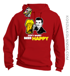DON'T WORRY BEER HAPPY - Bluza z kapturem red
