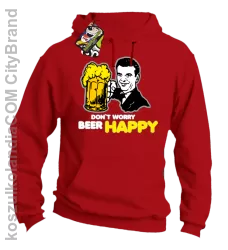 DON'T WORRY BEER HAPPY - Bluza z kapturem red