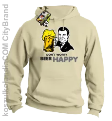 DON'T WORRY BEER HAPPY - Bluza z kapturem beż