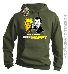 DON'T WORRY BEER HAPPY - Bluza z kapturem khaki
