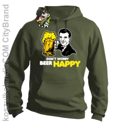 DON'T WORRY BEER HAPPY - Bluza z kapturem khaki