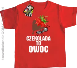 Czekolada to owoc - Koszulka dziecięca czerwona 