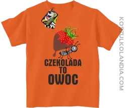 Czekolada to owoc - Koszulka dziecięca pomarańczowa 