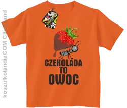 Czekolada to owoc - Koszulka dziecięca pomarańczowa 