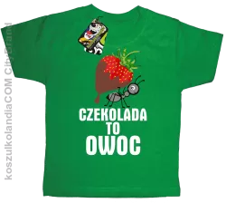 Czekolada to owoc - Koszulka dziecięca zielona 