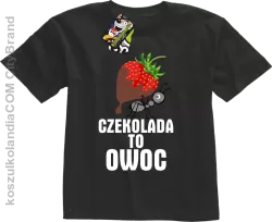 Czekolada to owoc - Koszulka dziecięca czarna 