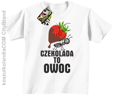 Czekolada to owoc - Koszulka dziecięca biała 