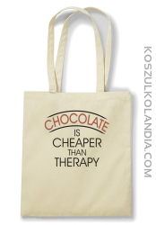 Chocolate is cheaper than therapy - Torba EKO beżowa 