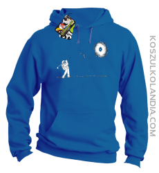 ﻿Astro Golfista na księżycu - Bluza męska z kapturem niebieska 