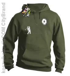 ﻿Astro Golfista na księżycu - Bluza męska z kapturem khaki 