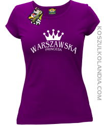 Warszawska princesa - Koszulka damska taliowana fiolet