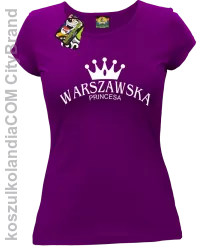 Warszawska princesa - Koszulka damska taliowana fiolet