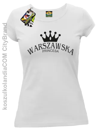 Warszawska princesa - Koszulka damska taliowana biała