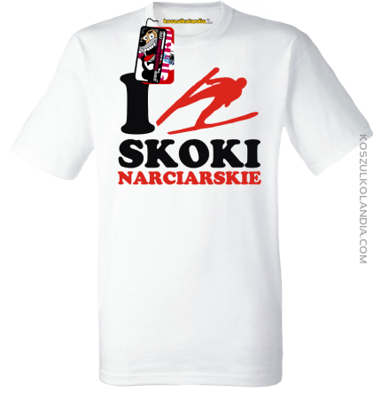 I Love SKOKI NARCIARSKIE Ski Jumping - koszulka męska